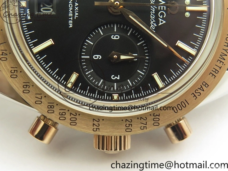 0410 Neat Speedmaster ’57 Co-Axial SS RG OMF 1:1 Best Edition Black Dial On Leather Strap A9300 (Free Leather Strap) 8067